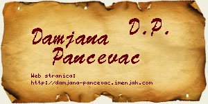 Damjana Pančevac vizit kartica